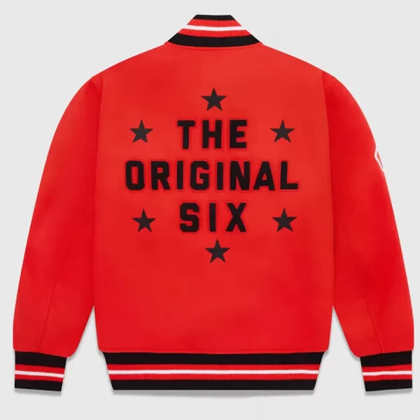 Chicago Blackhawks The Original Six OVO Varsity Red Wool Jacket