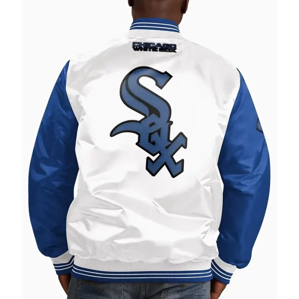 Chicago White Sox Striped Varsity Full-Snap Satin Jacket