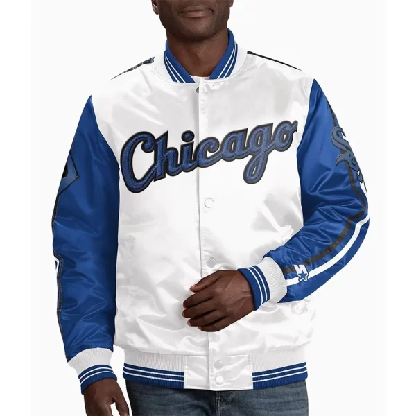 Chicago White Sox Striped Varsity Satin Jacket