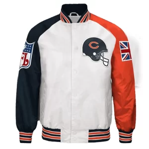 Color Block Chicago Bears Satin Jacket