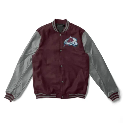 Colorado Avalanche Varsity Maroon and Gray Jacket