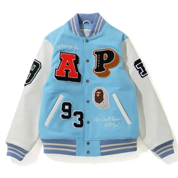 Crazy Patch Bape Wool Varsity Jacket