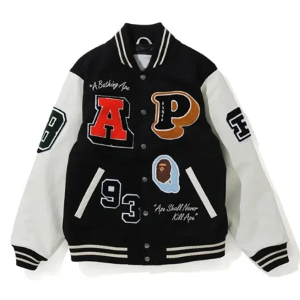 Crazy Patch Bape Wool Varsity Jacket