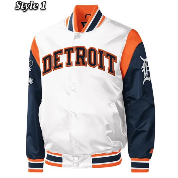 Detroit Tigers Force Play Satin Varsity Jacket