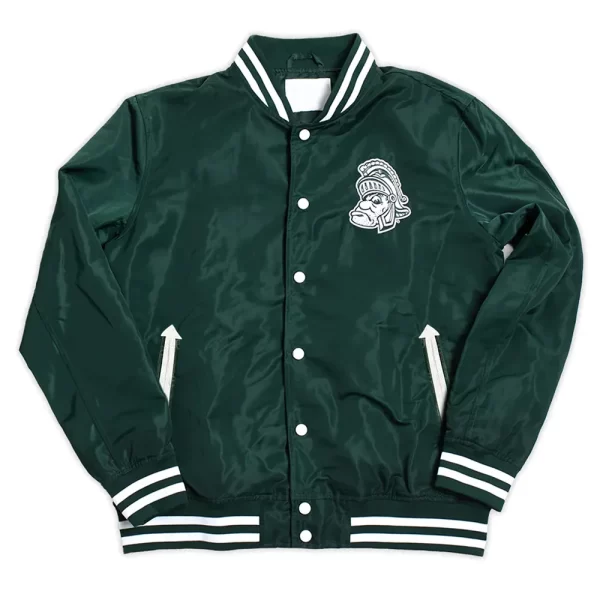 Drake Michigan State Script Bomber Satin Jacket