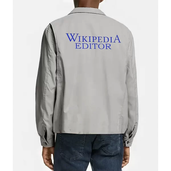 Gray Wikipedia Editor Cotton Full-Zip Jacket