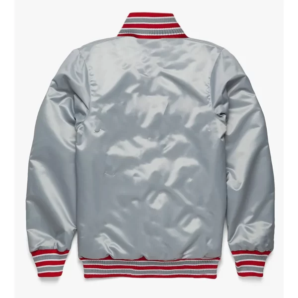 Grey Ohio State Arch Gameday Full-Snap Satin Jacket