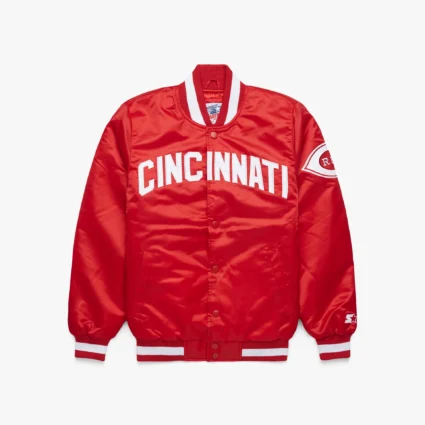 HOMAGE X Starter Red Bomber Satin Jacket