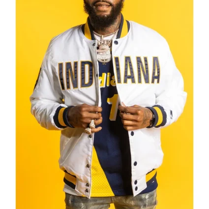Indiana Pacers X White Satin Jacket
