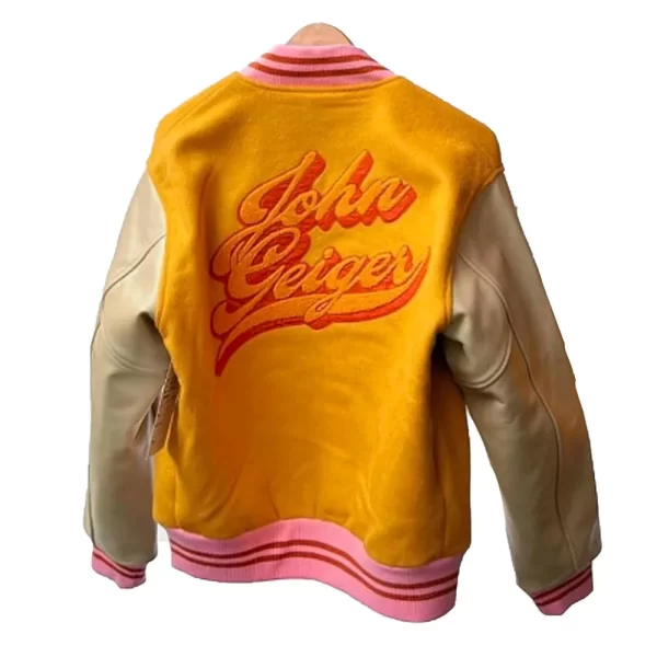 John Geiger Letterman Varsity Gold and Beige Jacket