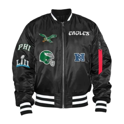 Kevin Hart Philadelphia Eagles Black Satin Jacket