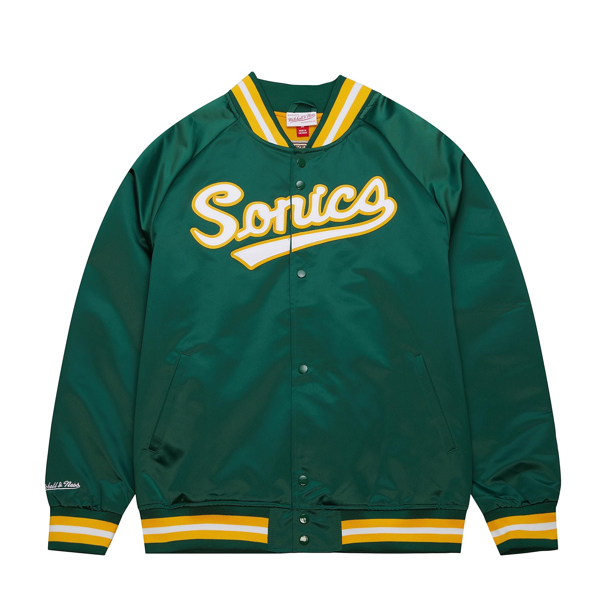 Lightweight Seattle Supersonics Green Satin Jacket