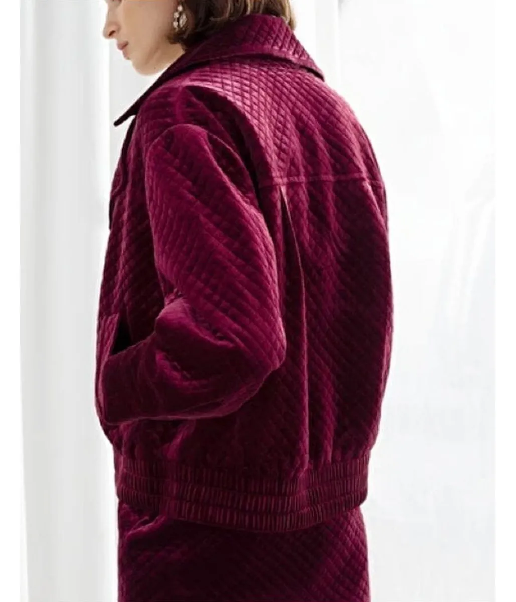 Lily Collins Emily in Paris Velvet Jackets