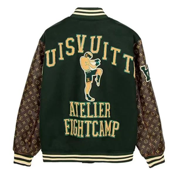 Louis Vuitton Atelier Fight Camp Green and Brown Wool Varsity Jacket