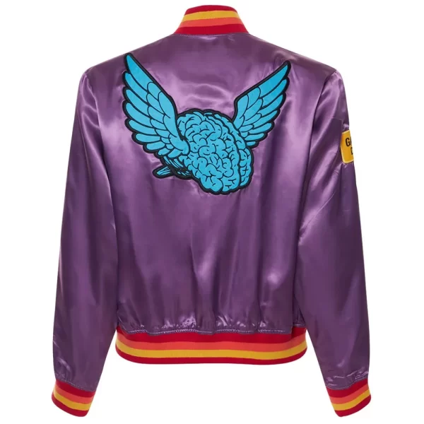 MVP Embroidered Gallery Dept Purple Bomber Satin Jacket