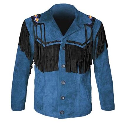 Men’s Western Jacket Cowboy Suede Leather Jacket