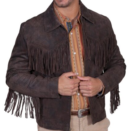 Men’s Western Jacket Cowboy Suede Leather Jacket