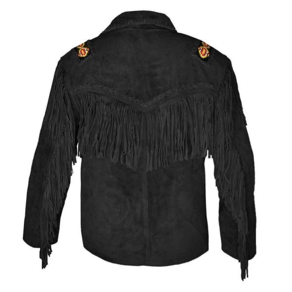 Men’s Western Jacket Cowboy Suede Leather Jacket With Fringes