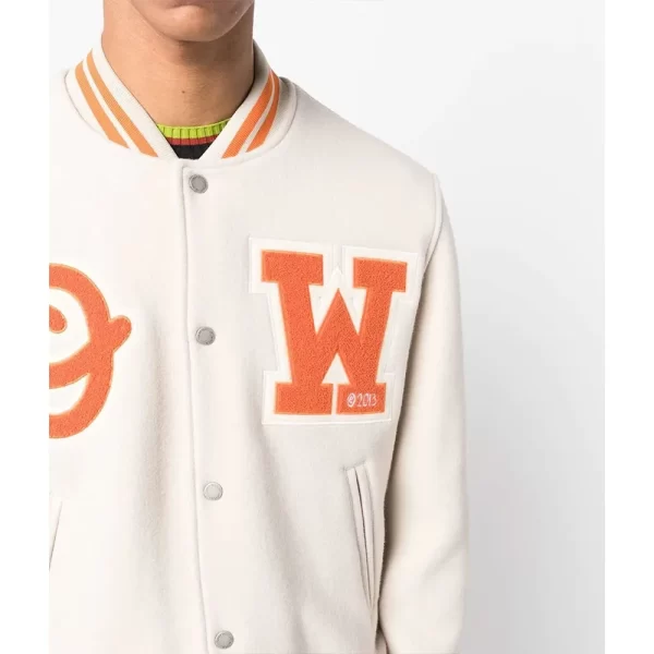 OW Logo-Patch Off-White Varsity Jackets