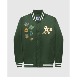 Oakland Athletics Green Varsity Satin Jacket