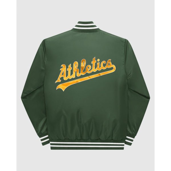 Oakland Athletics Varsity Satin Full Snap Green Jacket