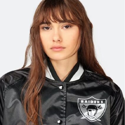 Oakland Raiders Satin Varsity Jacket