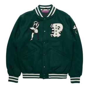 Parra Cloudy Star Green Varsity Wool Jacket