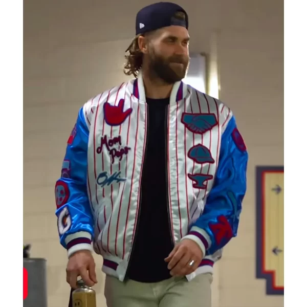 Philadelphia Phillies Bryce Harper Satin Varsity Jacket