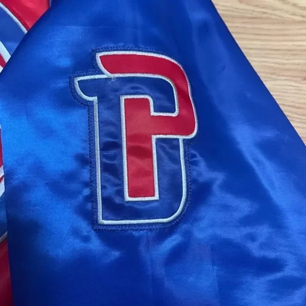 Pistons Ty Mopkins Red & Blue Satin Jacket