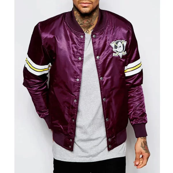 Purple Mighty Ducks Satin Jacket