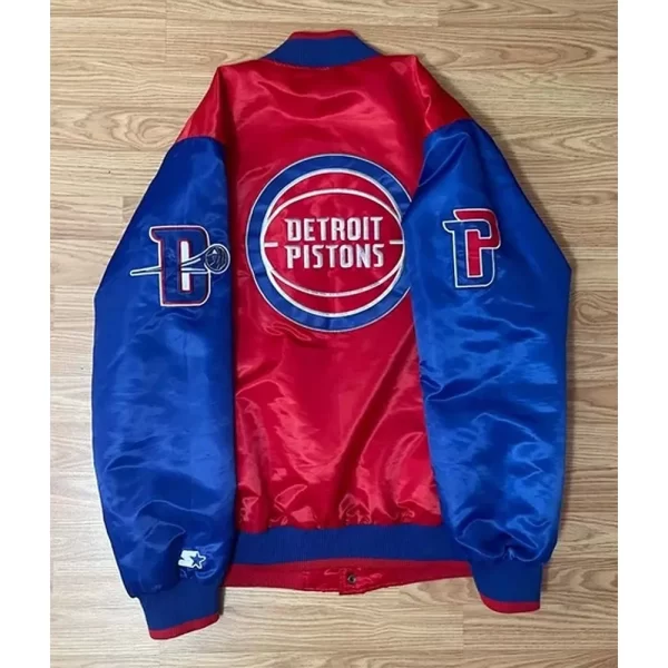 Red and Blue Pistons Ty Mopkins Varsity Satin Jacket