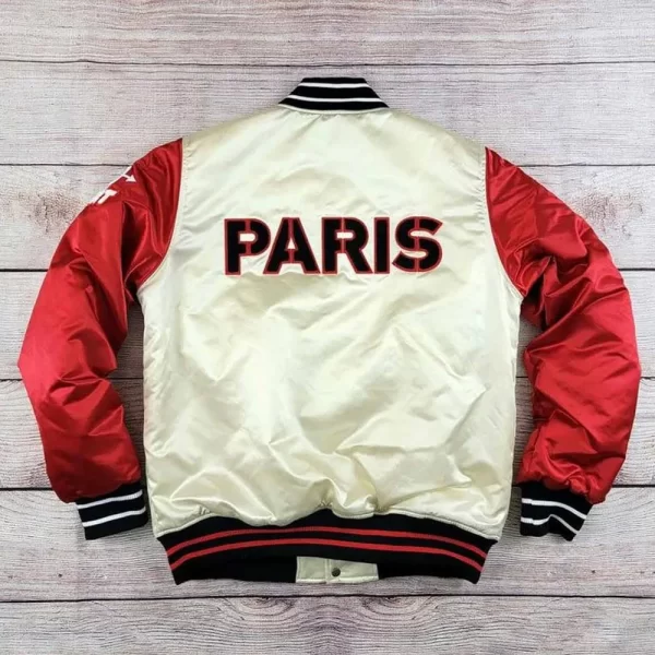 Red and White Red Pepper Varsity Full-Snap Satin Jacket