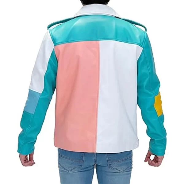 Retro Hip Hop Colorful Pastel 90’s Leather Motorcycle Jacket