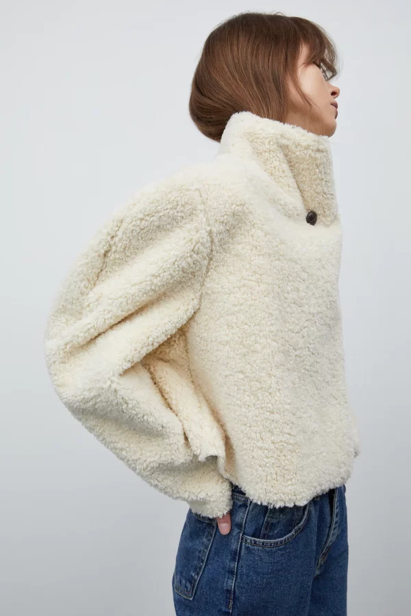 Reversible Shearling Cream & Beige Jacket