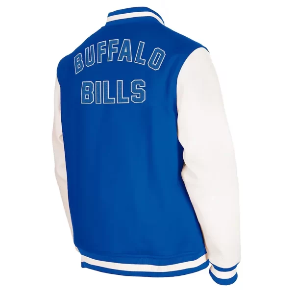 Royal and Off White Third Down Buffalo Bills Varsity Wool Jacket