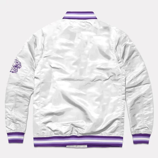 Script Kansas State Wildcats Varsity White Satin Jacket