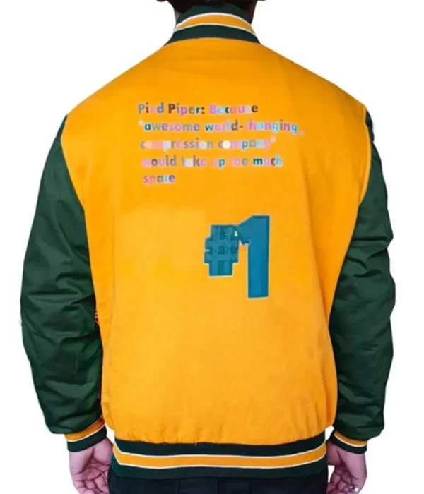 Silicon Valley Pied Piper Varsity Yellow and Green Jacket