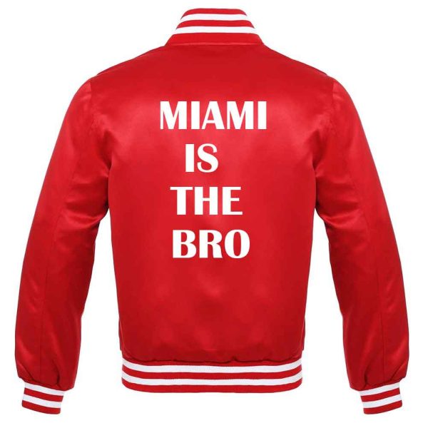 MIAMI IS THE SHIT BRO Bomber Jacket - Red