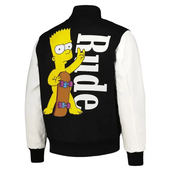 The Simpsons Freeze Max Rude Black Varsity Wool Jacket