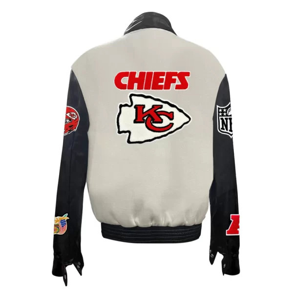 Travis Kelce KC Chiefs Wool & Leather Varsity Jacket