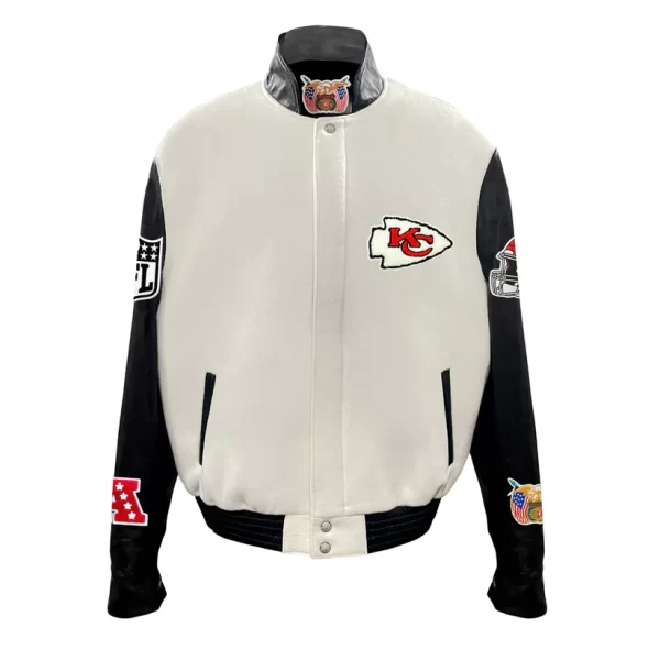 Travis Kelce KC Chiefs Wool & Leather Varsity Jacket