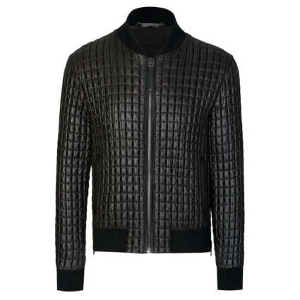 Usher Quilted Leather Bomber Jacket