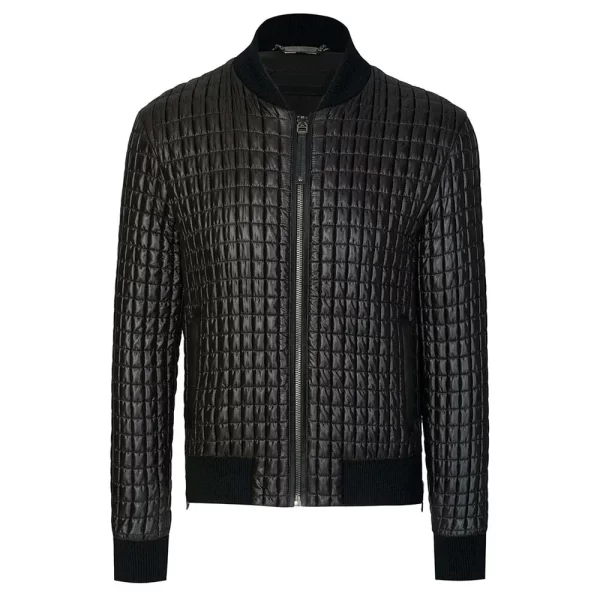 Usher Quilted Leather Bomber Jacket