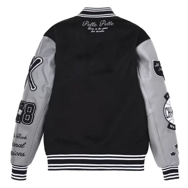 World Famous Pelle Pelle Wool & Leather Varsity Jacket