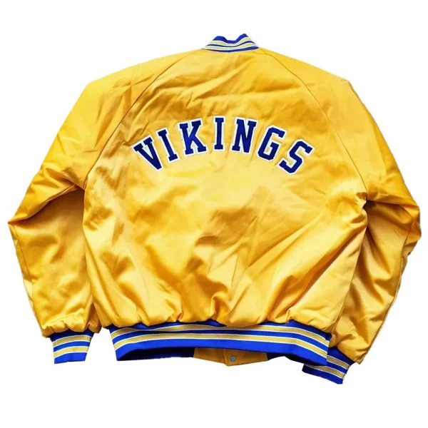 Yellow Minnesota Vikings 90s Bomber Full-Snap Satin Jacket