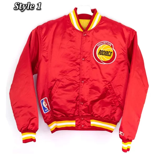 80’s Houston Rockets Red Satin Jacket