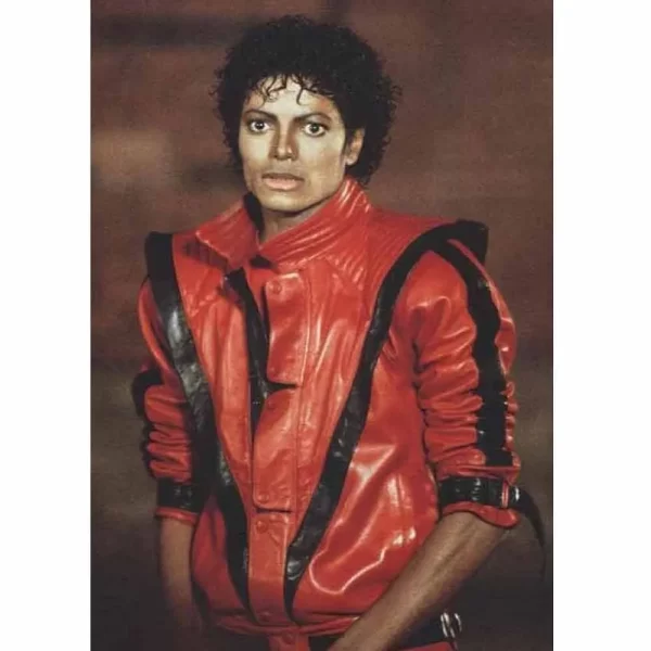 Album Thriller Michael Jackson Red and Black Leather Jacket