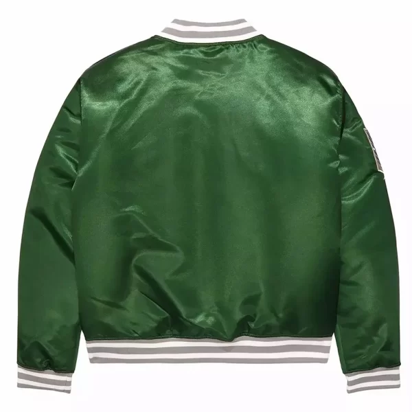 Attack on Titan Scout Regiment Green Full-Snap Satin Bomber Jacket