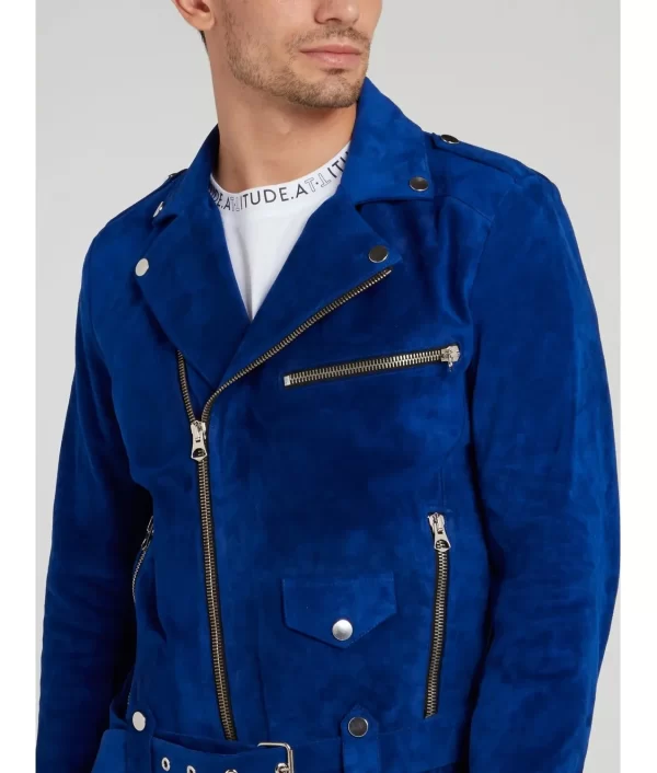 Attitude Biker Blue Suede Jackets