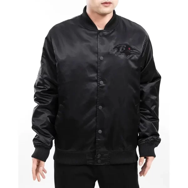 Baltimore Ravens Triple Black Satin Jacket